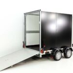 Vezeko Kofferanhänger 184x405cm Höhe:205cm 2,7t|Rampe|Tür|schwarz-Neu