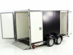 Vezeko Koffer-Absenkanhänger 157x344cm Höhe:210cm 2,7t|Tür|E-Pumpe|schwarz-Neu