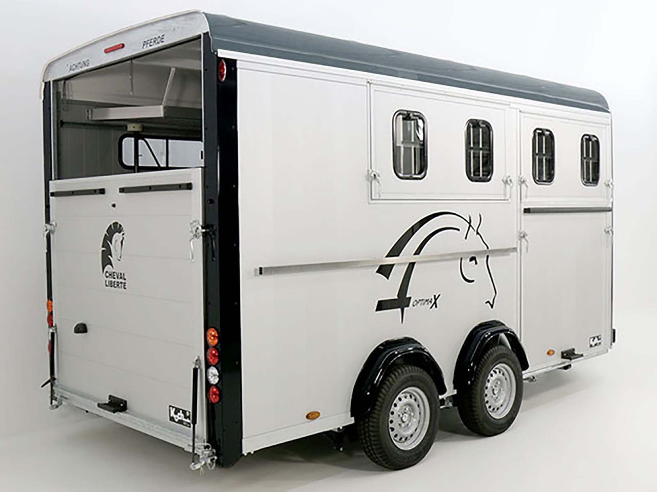 42.jpg Cheval Liberte Pferdeanhänger Maxi 4|4 Pferde|Pullman-Fahrwerk|100km/h|grau-Neu – Image 1