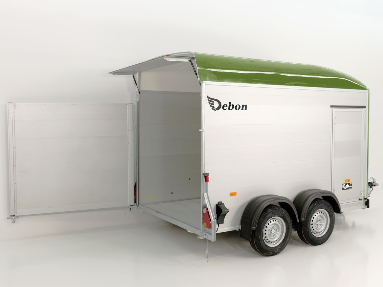 98.jpg Debon Kofferanhänger C500 164x300cm H:200cm 2,0t|Alu|Polybug|Tür|olivgrün-Neu – Image 1