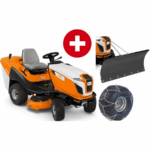 stihl rasentraktor rt 5097 winterpaket mit schneeschild und schneeketten modell 2025 neu
